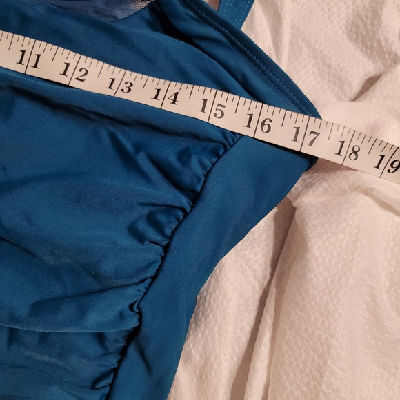 NWT GLAMOUR SWIM SLIMMING PADDED RUCHED RETRO VIBE SWIM BATHING SUIT XL - Picture 9 of 12